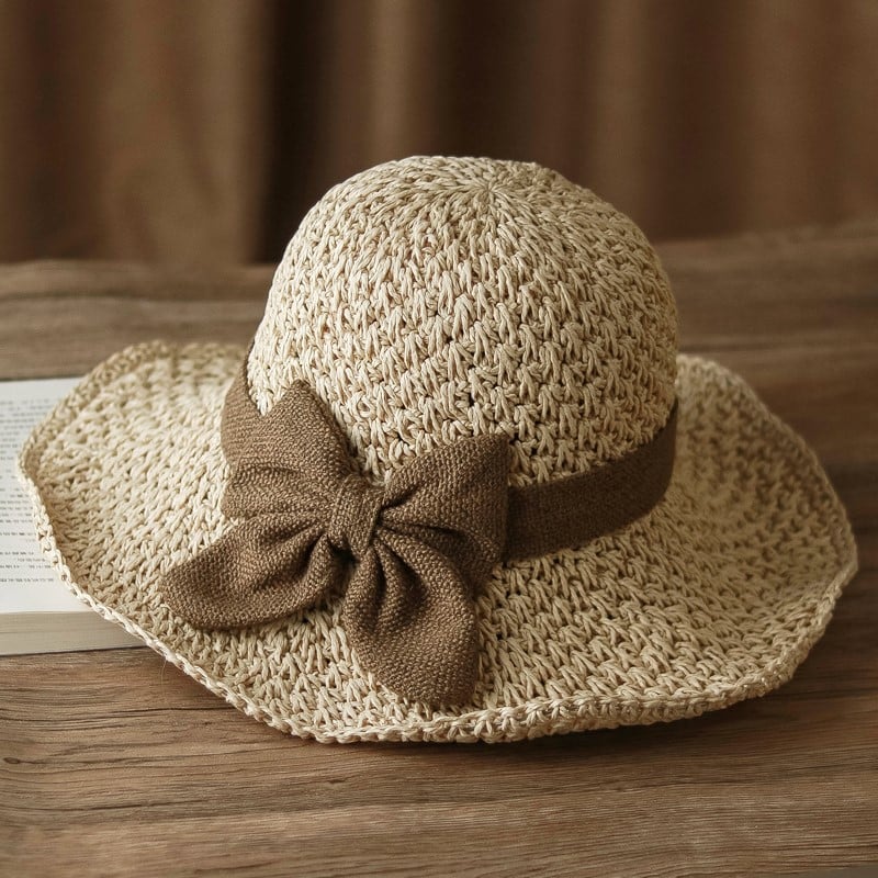 🎀🎀 50% POPUSTA 👒Retro slamnati šešir s mašnom – sklopivi i prozračan za ljeto