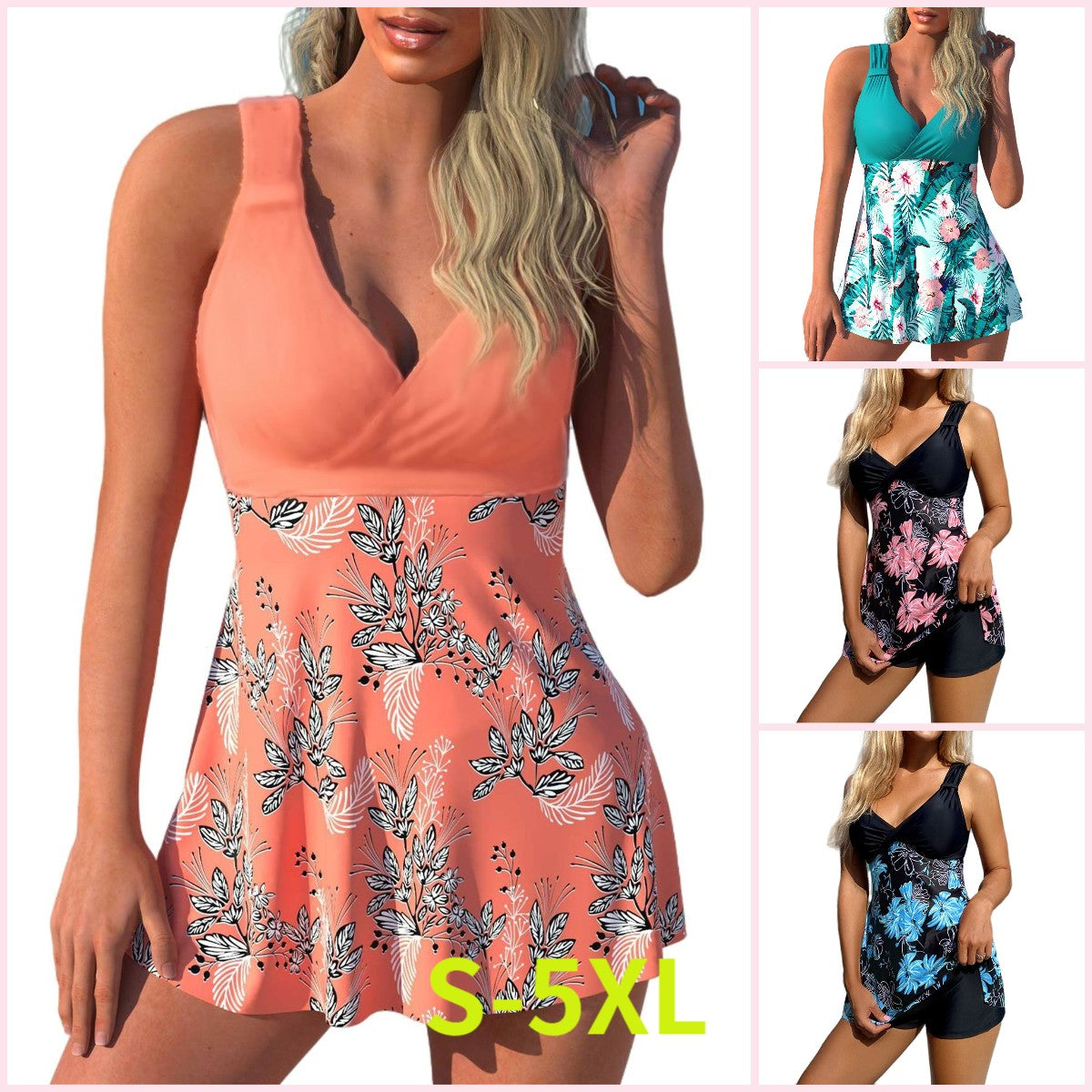 🌴🏖️【Posljednji dan – 50% popusta】【S-5XL】Nova tiskana kupaća garnitura velikih veličina, model sa kratkim hlačama, brzo sušeći materijal