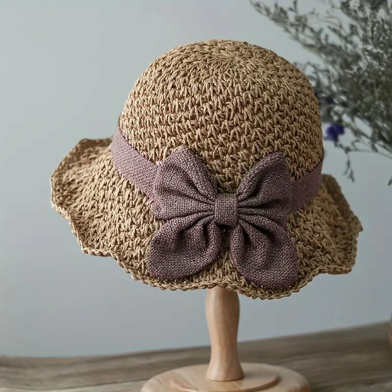 🎀🎀 50% POPUSTA 👒Retro slamnati šešir s mašnom – sklopivi i prozračan za ljeto