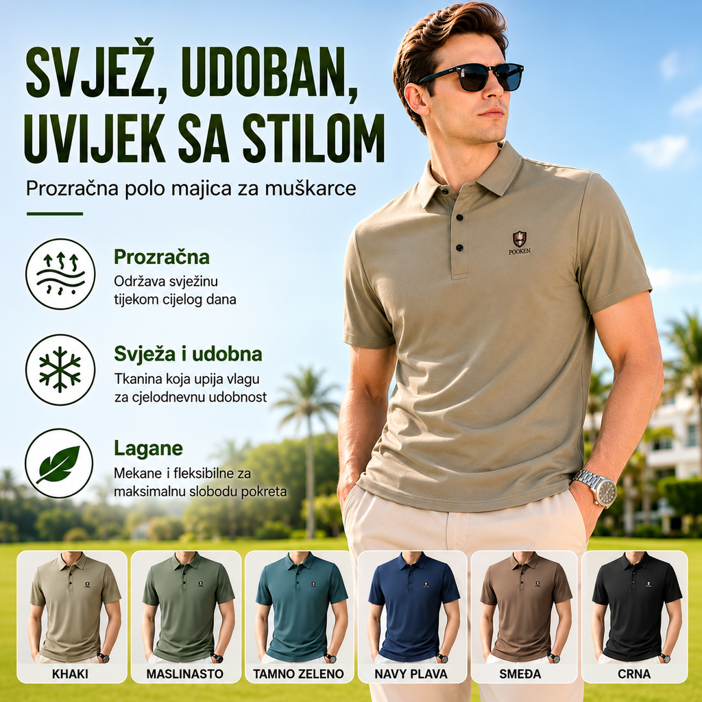 【M-4XL】Nova ledeno svilena polo majica s reverom i pola rukava za ljeto 2026
